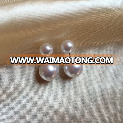 2018 Fashion plastic pearl double sided pearl earring